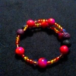 beaded bracelet with lava rock